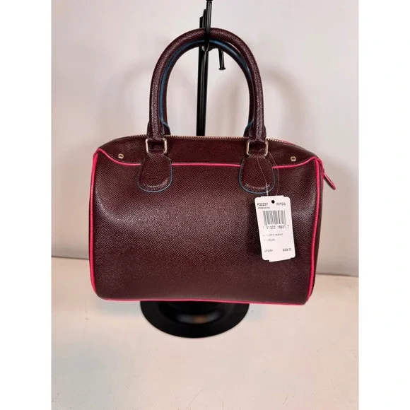 Coach Mini Bennett Satchel Oxblood Multi Crossgrain Leather Bag F22237 NWT - Picture 2 of 8